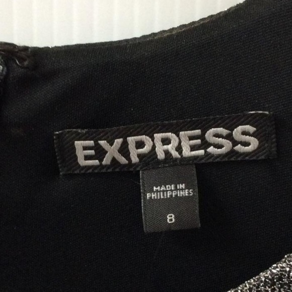 Express Black Sparkly Dress Size 8 NWT!! L: 37.5" Chest: 17.5"‎ Waist: 15" (D) - Picture 3 of 4